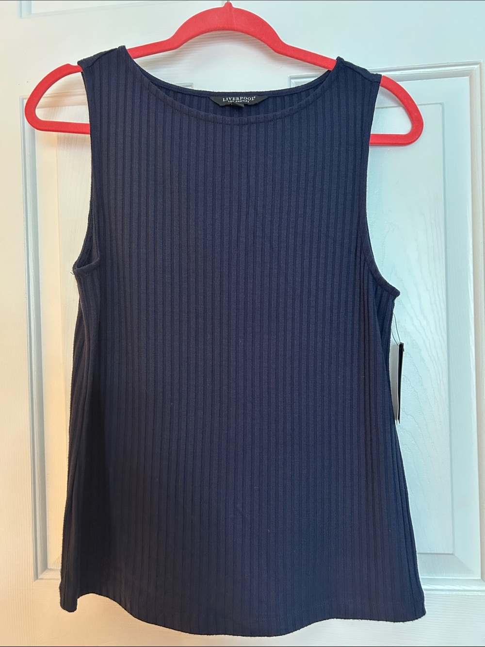 Liverpool Navy Ribbed Sleeveless Top